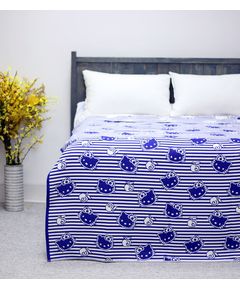 Покрывало 150х200 белый с синим No Brand 15395