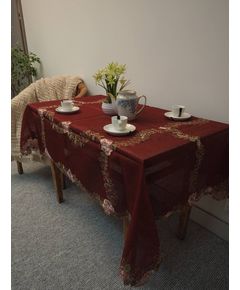 Скатерть 130х170 бордовый TD Seul 12109