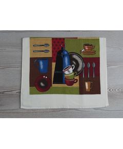 Полотенце кухонное белый с зеленым No Brand 21759