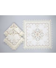Набор салфеток 34х34 молочный Elegant Lux 2651