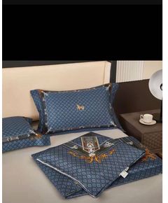 Комплект постельного белья синий No Brand 22667