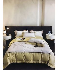 Комплект постельного белья оливковый KuNmeng 23194