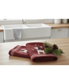 Набор полотенец для кухни бордовый Pavia 21590