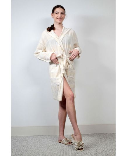 Халат женский XXL-44 бежевый Issimo 19087, изображение 3