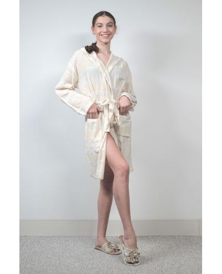 Халат женский XXL-44 бежевый Issimo 19087, изображение 6