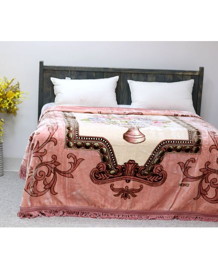 Плед 220х240 пудровий UNO 21153, зображення 5