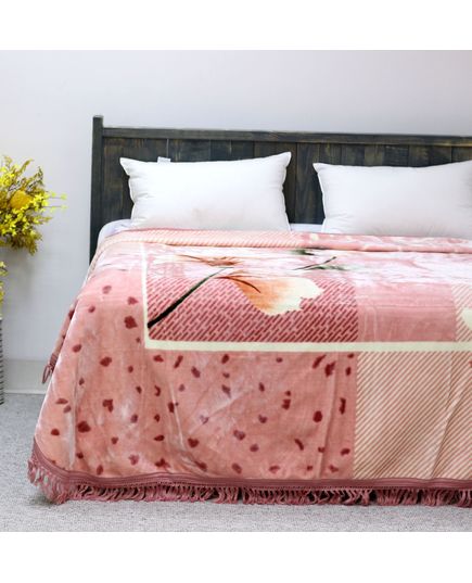 Плед 220х240 пудровый UNO 21155, изображение 3