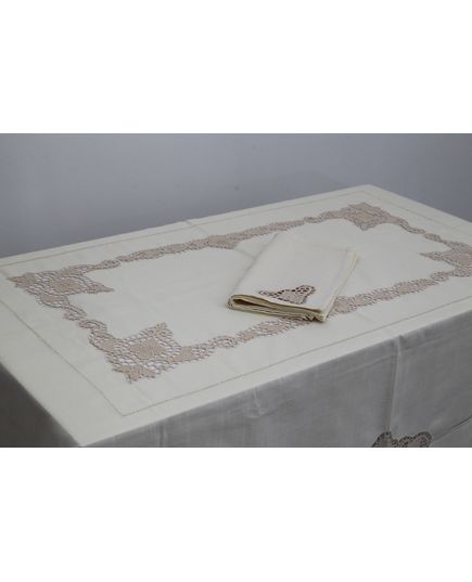 Скатерть 180х270 бежевый No Brand 17466, изображение 2