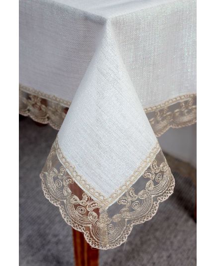 Скатерть 160х300 молочный Magik Colection 18596, изображение 2
