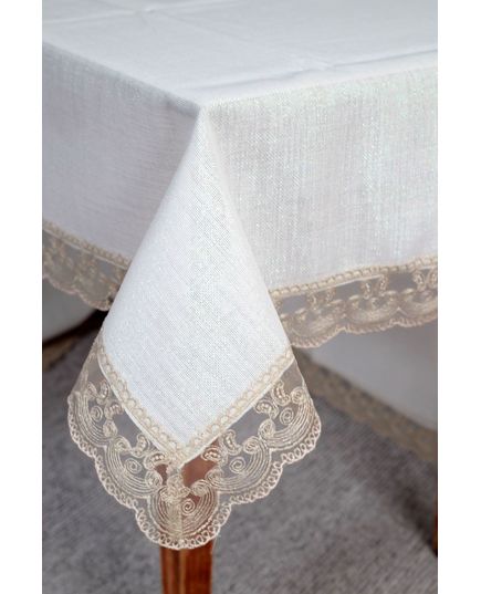 Скатерть 160х260 молочный Magik Colection 21399, изображение 2