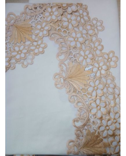 Скатертина 180х180 молочний TD Seul 8390, зображення 2