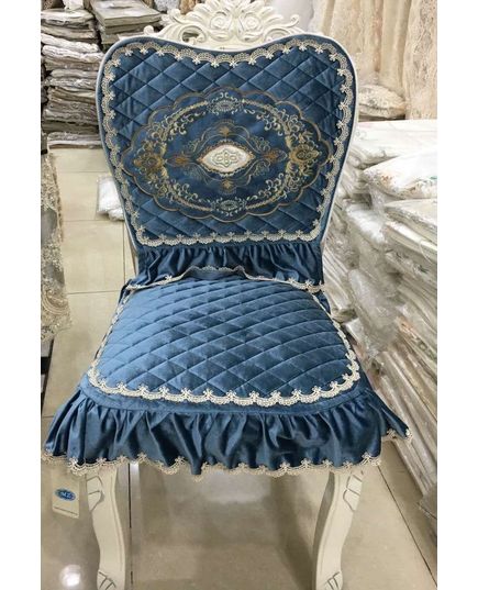 Комплект на стулья 50х48х60 голубой No Brand 18254, изображение 3