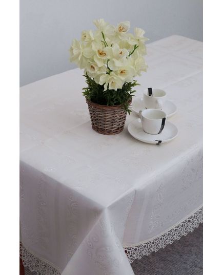 Скатерть 160х300 молочный Magik Colection 20467, изображение 4