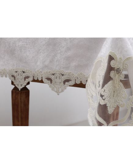 Скатерть 150х350 молочный Magik Colection 19759, изображение 7