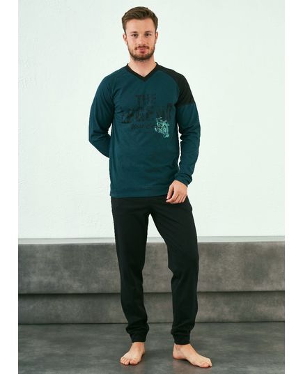 Пижама мужская зеленый с черным Relax Mode 21741, изображение 3