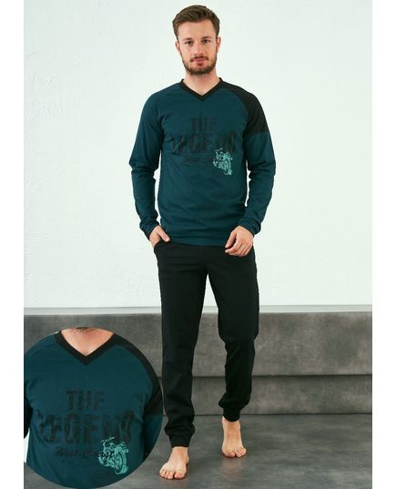 Пижама мужская зеленый с черным Relax Mode 21741, изображение 4