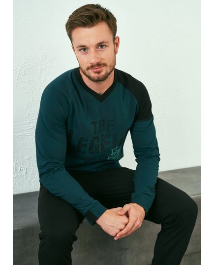 Пижама мужская зеленый с черным Relax Mode 21741, изображение 8