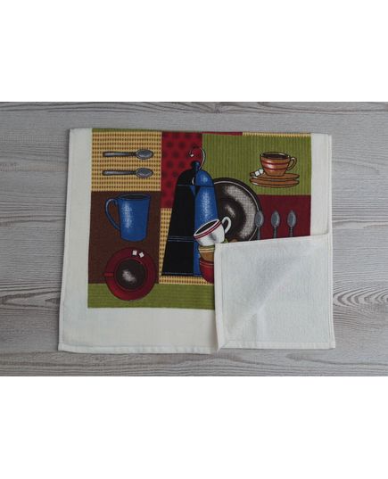 Полотенце кухонное белый с зеленым No Brand 21759, изображение 2