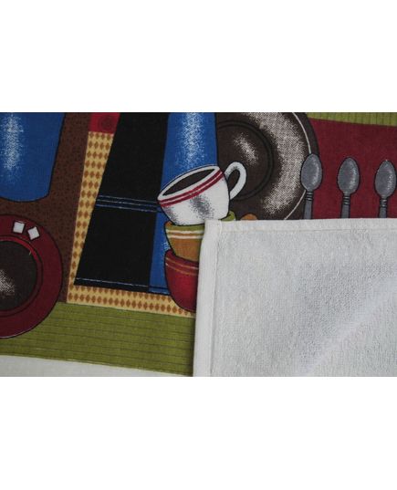 Полотенце кухонное белый с зеленым No Brand 21759, изображение 3