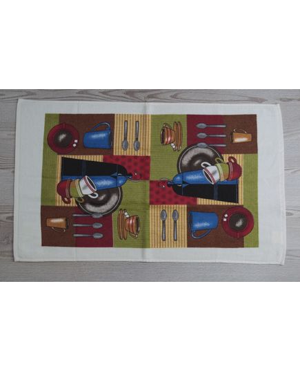 Полотенце кухонное белый с зеленым No Brand 21759, изображение 5