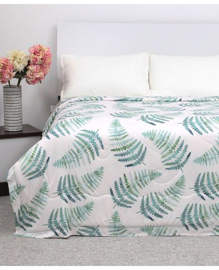 Ковдра 200х230 білий з зеленим Dacron 17447, зображення 3