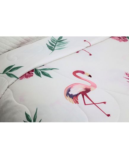 Ковдра 150х200 білий з рожевим Dacron 17438, зображення 3