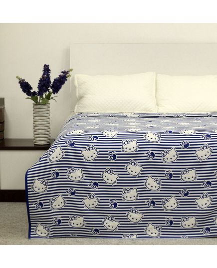 Покрывало 150х200 белый с синим No Brand 15395, изображение 4