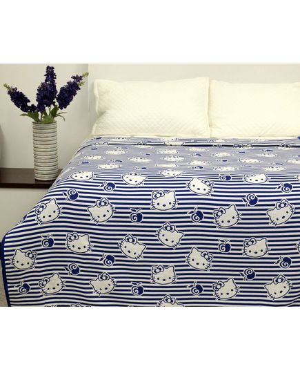 Покрывало 150х200 белый с синим No Brand 15395, изображение 6