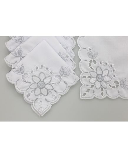 Набор салфеток 28х28 белый Elegant Lux 2649, изображение 2