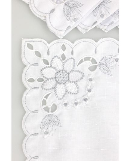 Набор салфеток 28х28 белый Elegant Lux 2649, изображение 3