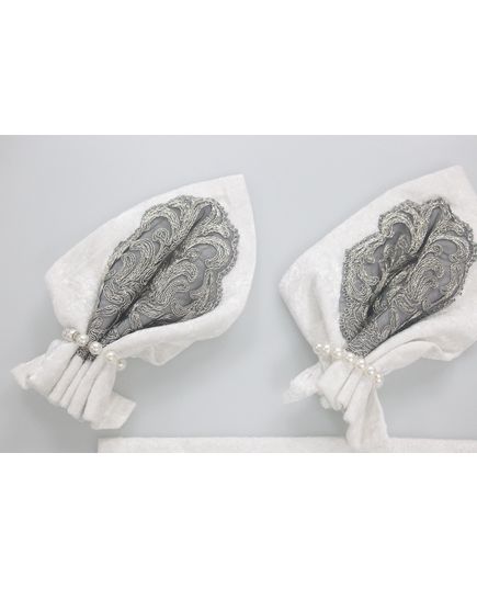 Набор салфеток 35х35 белый Elegant Lux 19709, изображение 3