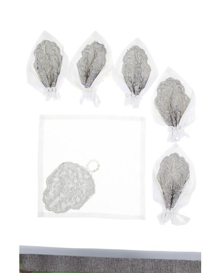 Набор салфеток 35х35 белый Elegant Lux 19709, изображение 5