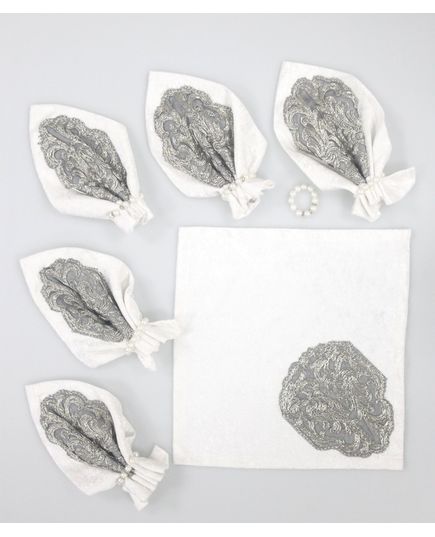 Набор салфеток 35х35 белый Elegant Lux 19709, изображение 8