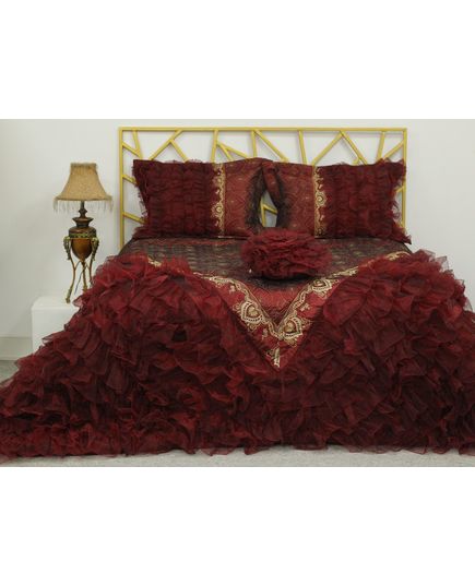 Покривало 240х260 бордовий Begonvilla 22026, зображення 2