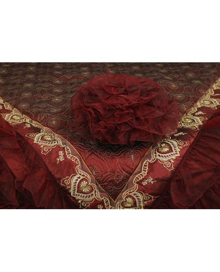 Покривало 240х260 бордовий Begonvilla 22026, зображення 3
