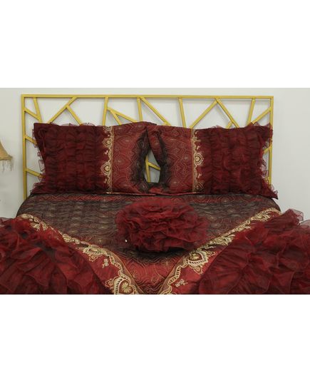 Покривало 240х260 бордовий Begonvilla 22026, зображення 9