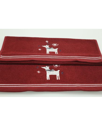 Набор полотенец для кухни бордовый Pavia 21590, изображение 4