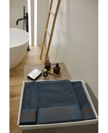 Набір рушників 35х75,70х140 синій La Perla 20384, зображення 7