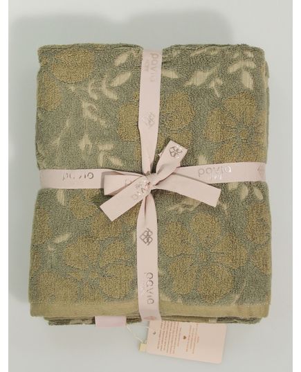 Набір рушників 50х85,70х140 оливковий Pavia 23159, зображення 4