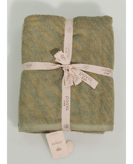Набір рушників 50х85,70х140 оливковий Pavia 23157, зображення 4