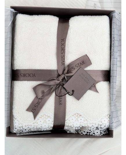 Набор полотенец молочный Yoors star 23624, изображение 3