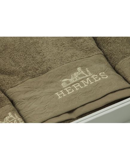 Набір рушників 35х75,70х140 кавовий Hermes 23777, зображення 2