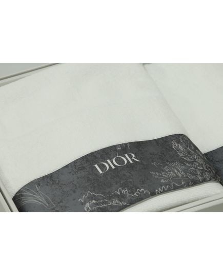 Набор полотенец белый с серым DIOR 23782, изображение 2