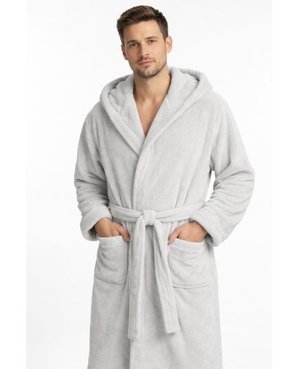 Халат чоловічий S-36 світло сірий Soft Show 24122, зображення 2